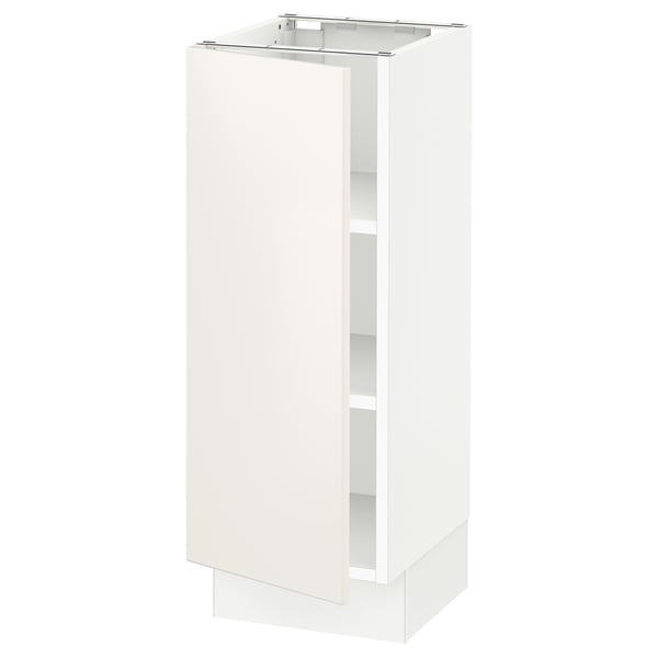 SEKTION Armoire inférieure avec tablettes, blanc/Veddinge blanc, 12x15x30 "