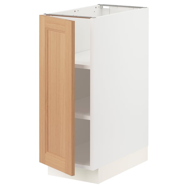 SEKTION Armoire inférieure avec tablettes, blanc/Vedhamn chêne, 12x24x30 "