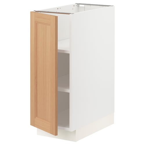 SEKTION Armoire inférieure avec tablettes, blanc/Vedhamn chêne, 12x24x30 "