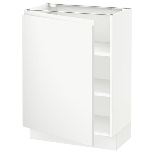 SEKTION Armoire inférieure avec tablettes, blanc/Voxtorp blanc mat, 24x15x30 "