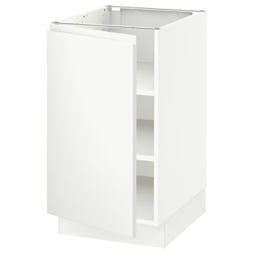 SEKTION Armoire inférieure avec tablettes, blanc/Voxtorp blanc mat, 18x24x30 "