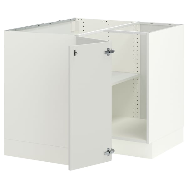 SEKTION Armoire inférieure d'angle+tablette, blanc/Aspudden gris clair, 38x24x30 "