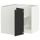 SEKTION Armoire inférieure d'angle+tablette, blanc/Nickebo anthracite mat, 38x24x30 "