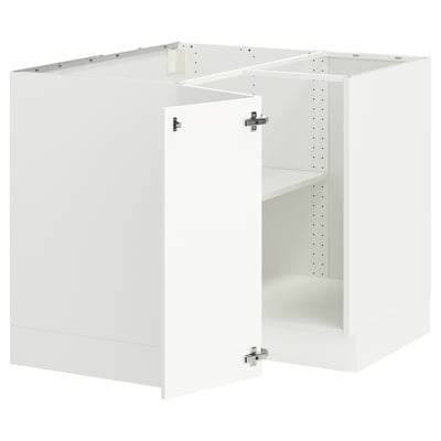 SEKTION Armoire inférieure d'angle+tablette, blanc/Ringhult blanc, 38x24x30 "
