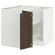 SEKTION Armoire inférieure d'angle+tablette, blanc/Sinarp brun, 38x24x30 "