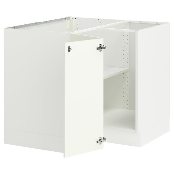 SEKTION Armoire inférieure d'angle+tablette, blanc/Vallstena blanc, 38x24x30 "
