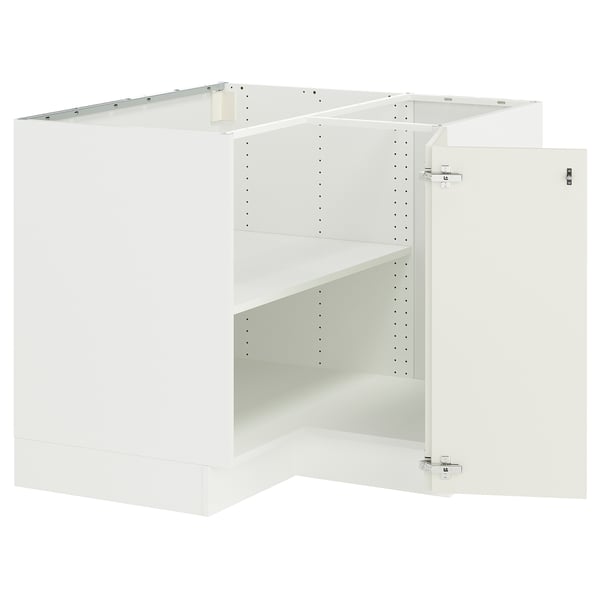 SEKTION Armoire inférieure d'angle+tablette, blanc/Veddinge blanc, 38x24x30 "