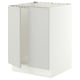 SEKTION Armoire inférieure évier 2 ptes, blanc/Aspudden gris clair, 24x24x30 "