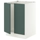 SEKTION Armoire inférieure évier 2 ptes, blanc/Aspudden gris-vert foncé, 24x24x30 "