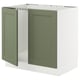 SEKTION Armoire inférieure évier 2 ptes, blanc/Axstad gris-vert, 36x24x30 "