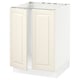 SEKTION Armoire inférieure évier 2 ptes, blanc/Bodbyn blanc cassé, 24x24x30 "