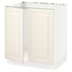 SEKTION Armoire inférieure évier 2 ptes, blanc/Bodbyn blanc cassé, 30x24x30 "