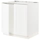 SEKTION Armoire inférieure évier 2 ptes, blanc Enköping/blanc effet bois, 30x24x30 "