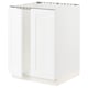 SEKTION Armoire inférieure évier 2 ptes, blanc Enköping/blanc effet bois, 24x24x30 "