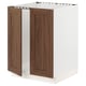 SEKTION Armoire inférieure évier 2 ptes, blanc Enköping/brun effet noyer, 24x24x30 "