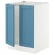 SEKTION Armoire inférieure évier 2 ptes, blanc/Lerhyttan bleu, 24x24x30 "
