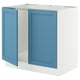 SEKTION Armoire inférieure évier 2 ptes, blanc/Lerhyttan bleu, 36x24x30 "