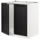 SEKTION Armoire inférieure évier 2 ptes, blanc/Lerhyttan teinté noir, 30x24x30 "