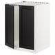 SEKTION Armoire inférieure évier 2 ptes, blanc/Lerhyttan teinté noir, 24x24x30 "