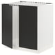 SEKTION Armoire inférieure évier 2 ptes, blanc/Nickebo anthracite mat, 30x24x30 "