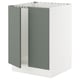 SEKTION Armoire inférieure évier 2 ptes, blanc/Nickebo gris -vert mat, 24x24x30 "
