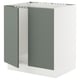 SEKTION Armoire inférieure évier 2 ptes, blanc/Nickebo gris -vert mat, 30x24x30 "