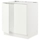 SEKTION Armoire inférieure évier 2 ptes, blanc/Vallstena blanc, 30x24x30 "