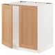SEKTION Armoire inférieure évier 2 ptes, blanc/Vedhamn chêne, 30x24x30 "
