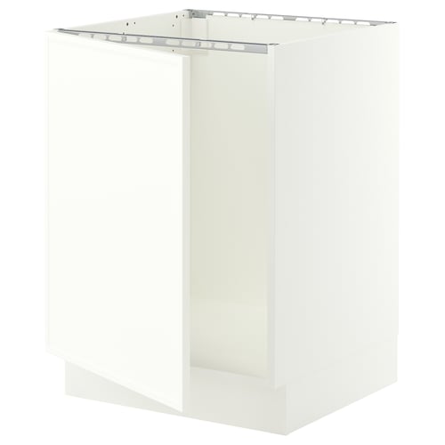 SEKTION Armoire inférieure évier, blanc/Aspudden blanc mat, 24x24x30 "