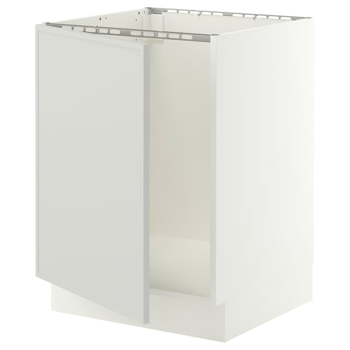 SEKTION Armoire inférieure évier, blanc/Aspudden gris clair, 24x24x30 "