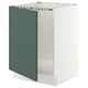 SEKTION Armoire inférieure évier, blanc/Aspudden gris-vert foncé, 24x24x30 "