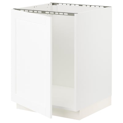 SEKTION Armoire inférieure évier, blanc Enköping/blanc effet bois, 24x24x30 "