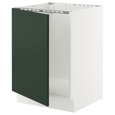 SEKTION Armoire inférieure évier, blanc/Havstorp vert profond, 24x24x30 "
