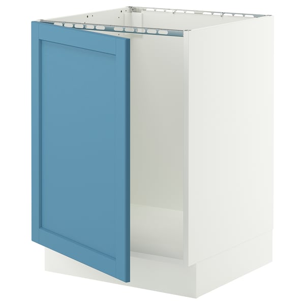SEKTION Armoire inférieure évier, blanc/Lerhyttan bleu, 24x24x30 "
