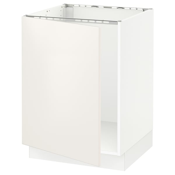 SEKTION Armoire inférieure évier, blanc/Veddinge blanc, 24x24x30 "