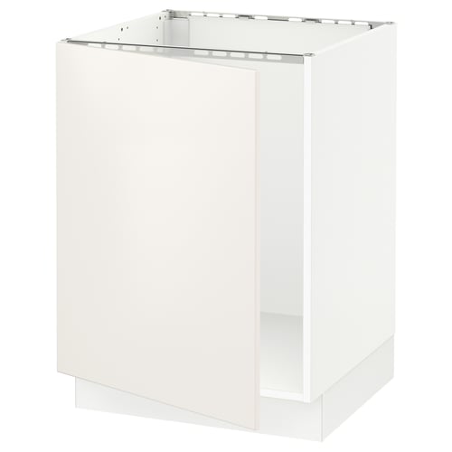 SEKTION Armoire inférieure évier, blanc/Veddinge blanc, 24x24x30 "