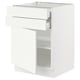 SEKTION Armoire inférieure pte/2 tir, blanc/Vallstena blanc, 24x24x30 "
