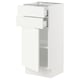SEKTION Armoire inférieure pte/2 tir, blanc/Vallstena blanc, 15x15x30 "