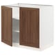 SEKTION Armoire inférieure tablette/2portes, blanc Enköping/brun effet noyer, 36x24x30 "