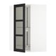 SEKTION Armoire mur angle + rgt piv, blanc/Lerhyttan teinté noir, 26x15x40 "
