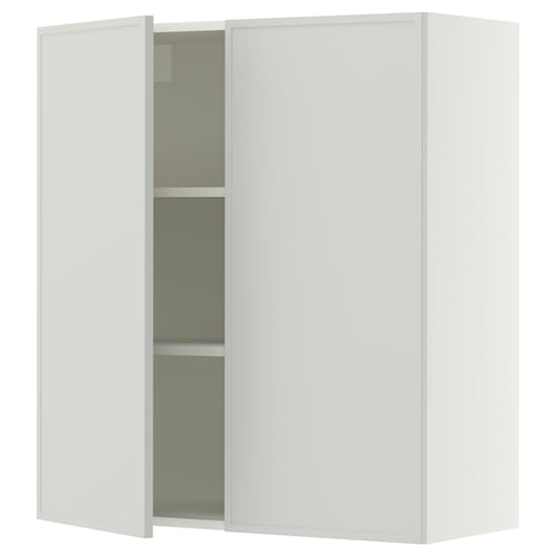 SEKTION Armoire murale 2 portes, blanc/Aspudden gris clair, 36x15x40 "
