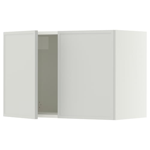 SEKTION Armoire murale 2 portes, blanc/Aspudden gris clair, 30x15x20 "