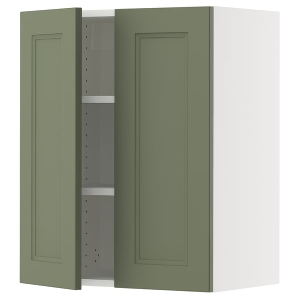 SEKTION Armoire murale 2 portes, blanc/Axstad gris-vert, 24x15x30 "
