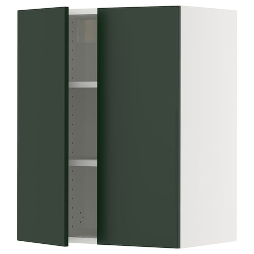 SEKTION Armoire murale 2 portes, blanc/Havstorp vert profond, 24x15x30 "