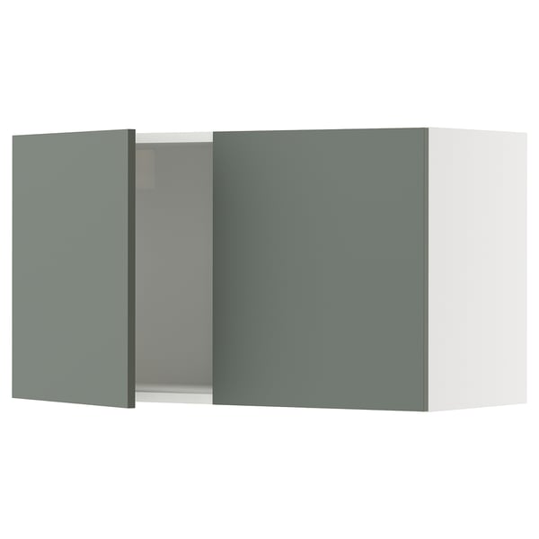 SEKTION Armoire murale 2 portes, blanc/Nickebo gris -vert mat, 36x15x20 "