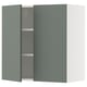 SEKTION Armoire murale 2 portes, blanc/Nickebo gris -vert mat, 30x15x30 "
