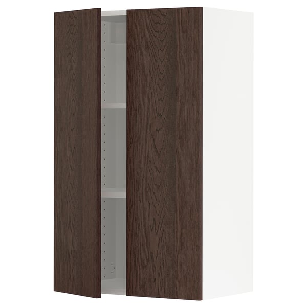 SEKTION Armoire murale 2 portes, blanc/Sinarp brun, 24x15x40 "