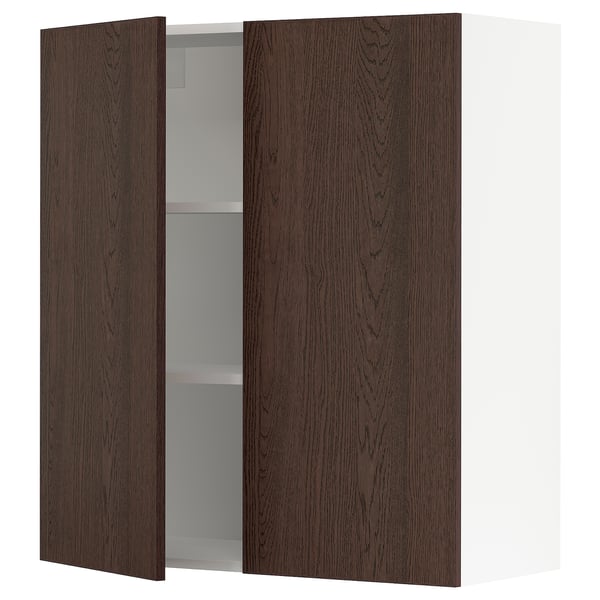 SEKTION Armoire murale 2 portes, blanc/Sinarp brun, 36x15x40 "