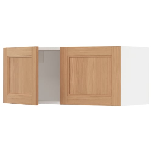 SEKTION Armoire murale 2 portes, blanc/Vedhamn chêne, 36x15x15 "