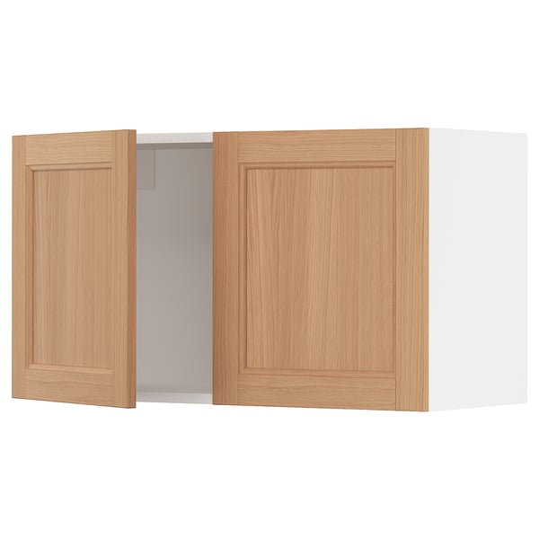 SEKTION Armoire murale 2 portes, blanc/Vedhamn chêne, 36x15x20 "